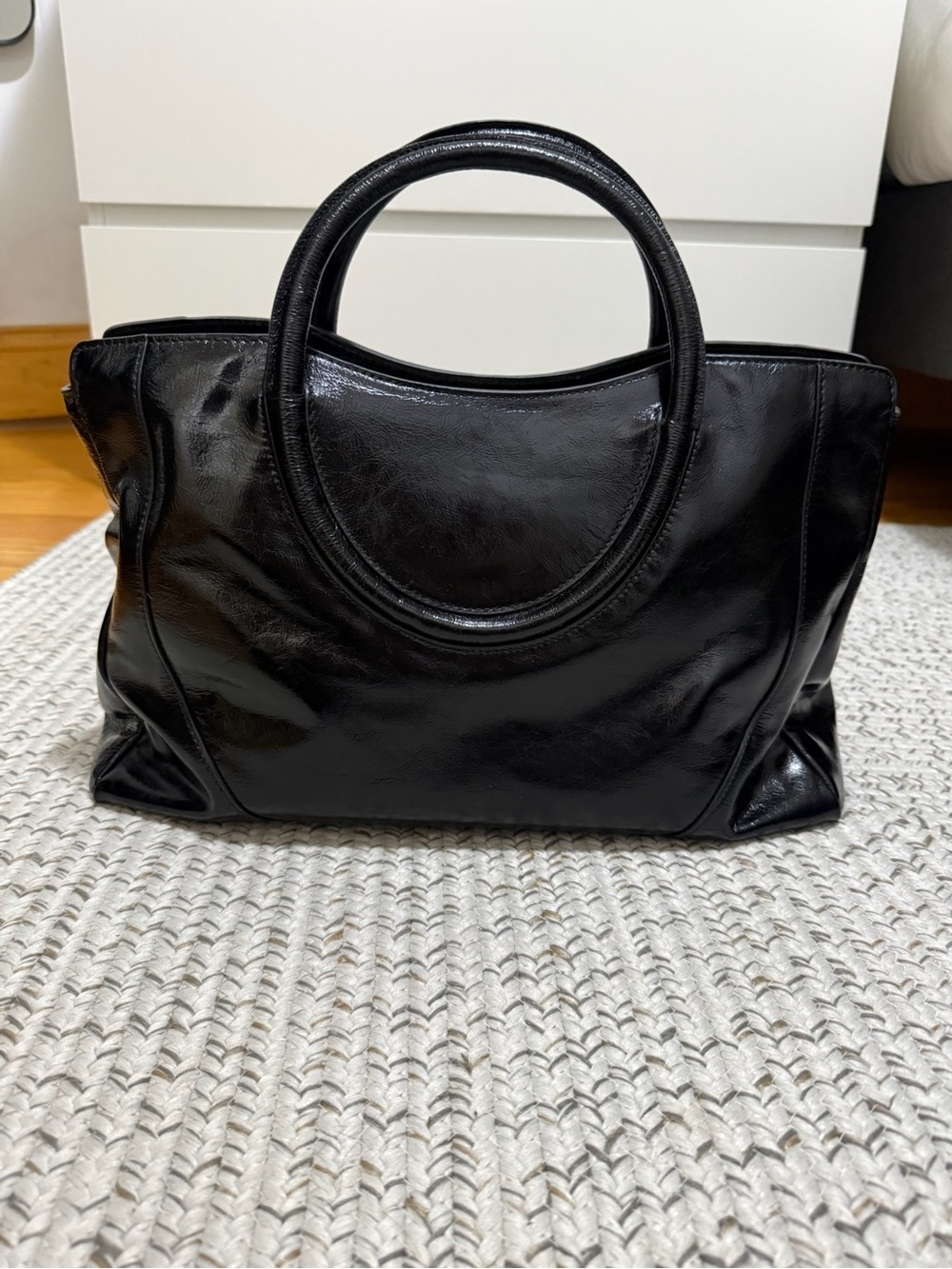NWT Staud Maude Black Leather Satchel Crossbody Bag - Picture 10 of 16